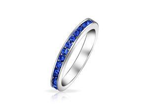 Bling Jewelry 925 Sterling Silver Simulated Sapphire CZ September Birthstone Eternity Ring Bling Jewelry 925 Sterling Silver Simulated Sapphire CZ September Birthstone Eternity Ring