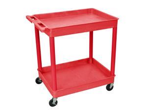 Luxor Red Polyehylene Wheeled Utility Cart with Two Shelf Tubs Luxor Red Polyehylene Wheeled Utility Cart with Two Shelf Tubs