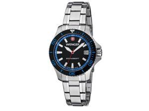 Wenger Women's 'Sea Force' Black Dial Steel Diver Watch Wenger Women's 'Sea Force' Black Dial Steel Diver Watch