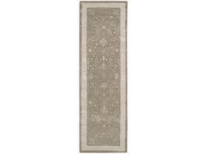 Nourison Hand-tufted Symphony Bordered Warm Taupe Rug (2'3 x 8') Nourison Hand-tufted Symphony Bordered Warm Taupe Rug (2'3 x 8')