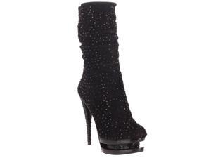 Pleaser Day & Night Women's 'Fascinate-1016' Black Rhinestone-shaft Stiletto Boots Pleaser Day & Night Women's 'Fascinate-1016' Black Rhinestone-shaft Stiletto Boots