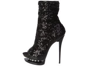 Pleaser 'BLONDIE-R-1008' Women's Sequin Open-toe Ankle Boots Pleaser 'BLONDIE-R-1008' Women's Sequin Open-toe Ankle Boots