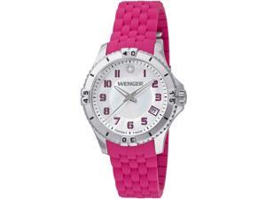 Wenger Women's Squadron Mother-Of-Pearl Dial Pink Rubber Watch - 0121.101 Wenger Women's Squadron Mother-Of-Pearl Dial Pink Rubber Watch - 0121.101
