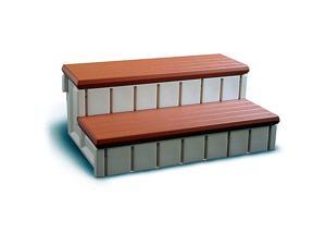 Redwood Storage Compartment Spa Step Redwood Storage Compartment Spa Step