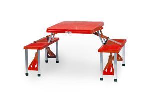 Picnic Time Red Folding Table with Seats Picnic Time Red Folding Table with Seats