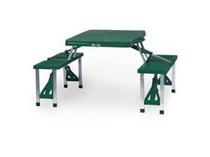 Picnic Time Hunter Green Folding Table with Seats Picnic Time Hunter Green Folding Table with Seats