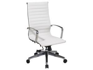 Office Star Products High Back White Eco Leather Chair with Built-In Lumbar Support Office Star Products High Back White Eco Leather Chair with Built-In Lumbar Support