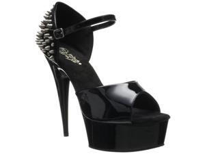 Pleaser Women's 'Delight-611SP' Black Patent Spiked D'Orsay Sandals Pleaser Women's 'Delight-611SP' Black Patent Spiked D'Orsay Sandals