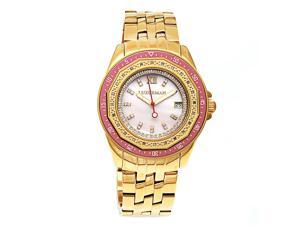 Luxurman Women's Yellow Gold-Plated Stainless Steel Mother of Pearl Dial Watch Luxurman Women's Yellow Gold-Plated Stainless Steel Mother of Pearl Dial Watch