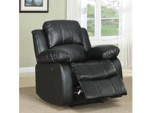 TRIBECCA HOME Coleford Black Faux Leather Tufted Transitional Reclining Chair TRIBECCA HOME Coleford Black Faux Leather Tufted Transitional Reclining Chair