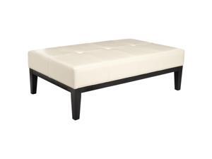 Safavieh Broadway Cream Leather Cocktail Ottoman Safavieh Broadway Cream Leather Cocktail Ottoman