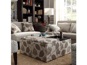 INSPIRE Q Montrose Grey Floral Storage Cocktail Ottoman INSPIRE Q Montrose Grey Floral Storage Cocktail Ottoman