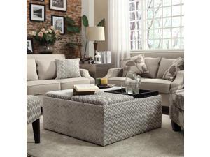 INSPIRE Q Montrose Grey Chevron Storage Cocktail Ottoman INSPIRE Q Montrose Grey Chevron Storage Cocktail Ottoman