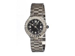 Bertha Women's Evelyn Black Stainless Steel Silvertone Analog Watch Bertha Women's Evelyn Black Stainless Steel Silvertone Analog Watch