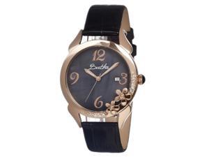 Bertha Women's Daisy Black Leather Black Analog Watch Bertha Women's Daisy Black Leather Black Analog Watch