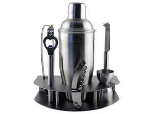 Satin Silvertone 7-piece Barware Set Satin Silvertone 7-piece Barware Set