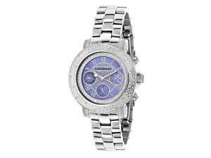 Luxurman Women's 1/3ct TDW White Diamond Blue Mother of Pearl Watch Luxurman Women's 1/3ct TDW White Diamond Blue Mother of Pearl Watch