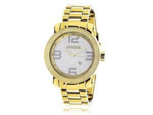 Luxurman Men's 1/10ct Yellow Goldplated Stainless Steel Watch Luxurman Men's 1/10ct Yellow Goldplated Stainless Steel Watch