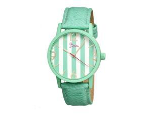 Boum Women's Gateau Multi Leather Turquoise Stripe Analog Watch Boum Women's Gateau Multi Leather Turquoise Stripe Analog Watch