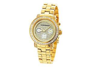 Luxurman 2ct TDW Diamond Women's Yellow Goldplated Montana Watch Luxurman 2ct TDW Diamond Women's Yellow Goldplated Montana Watch