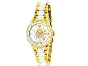 Luxurman Women's 'Galaxy' Yellow Gold Ceramic 1.25ct Diamond Watch Luxurman Women's 'Galaxy' Yellow Gold Ceramic 1.25ct Diamond Watch