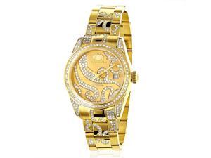 Luxurman Women's 'Tribeca' Diamond 18k Yellow Gold-plated Watch Luxurman Women's 'Tribeca' Diamond 18k Yellow Gold-plated Watch