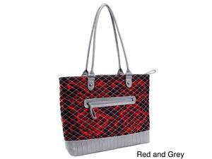 Parinda Allie Quilted Fabric with Croco Faux Leather Tote Parinda Allie Quilted Fabric with Croco Faux Leather Tote