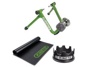 Kinetic T-2200 New Road Machine 2.0 Fluid Trainer + Kinetic Rubber Bicycle Trainer Floor Mat + Kinetic Fixed Riser Ring Kinetic T-2200 New Road Machine 2.0 Fluid Trainer + Kinetic Rubber Bicycle Trainer Floor Mat + Kinetic Fixed Riser Ring