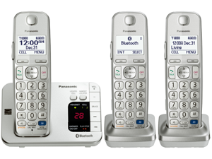 Panasonic KX-TGE263S Link2Cell Bluetooth Enabled Phone with Answering Machine, 3 Cordless Handsets Panasonic KX-TGE263S Link2Cell Bluetooth Enabled Phone with Answering Machine, 3 Cordless Handsets
