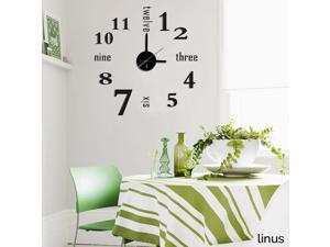 Modern Home Self Adhesive DIY 3D Wall Clock - Linus Modern Home Self Adhesive DIY 3D Wall Clock - Linus
