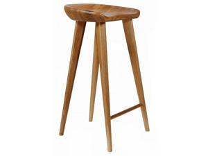 Tractor Contemporary Carved Wood Barstool - Walnut Finish Tractor Contemporary Carved Wood Barstool - Walnut Finish