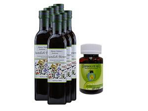 Maria Treben’s Authentic Swedish Bitters (16.9oz/500ml) x 7 AND Episolve GI - Treatment for Acid Reflux (60 capsules) Maria Treben’s Authentic Swedish Bitters (16.9oz/500ml) x 7 AND Episolve GI - Treatment for Acid Reflux (60 capsules)