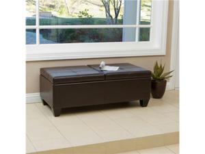 Christopher Knight Alfred Brown Leather Storage Ottoman Christopher Knight Alfred Brown Leather Storage Ottoman