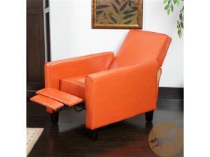 Christopher Knight Home 252422 Darvis Leather Recliner Club Chair - Orange Christopher Knight Home 252422 Darvis Leather Recliner Club Chair - Orange