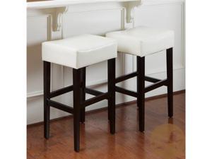 Christopher Knight Home Cream Leather Backless Bar Stools (Set of 2) Christopher Knight Home Cream Leather Backless Bar Stools (Set of 2)