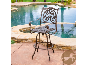 Christopher Knight Home Casselberry Cast Aluminum Outdoor Copper Bar Stool Christopher Knight Home Casselberry Cast Aluminum Outdoor Copper Bar Stool