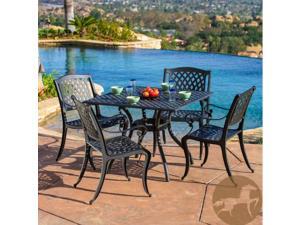 Christopher Knight Home Hallandale 5pc Cast Aluminum Black Sand Outdoor Dining Set Christopher Knight Home Hallandale 5pc Cast Aluminum Black Sand Outdoor Dining Set