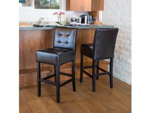 Christopher Knight Home Bennette Espresso Leather Bar Stool (Set of 2) Christopher Knight Home Bennette Espresso Leather Bar Stool (Set of 2)