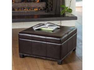 Christopher Knight Home Shauna Espresso Leather Interior Tray Storage Ottoman Christopher Knight Home Shauna Espresso Leather Interior Tray Storage Ottoman