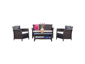 Christopher Knight Home Santa Lucia 4-piece Brown Conversation Set Christopher Knight Home Santa Lucia 4-piece Brown Conversation Set