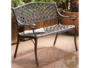 Christopher Knight Home Cozumel Antique Copper Cast Aluminum Bench Christopher Knight Home Cozumel Antique Copper Cast Aluminum Bench