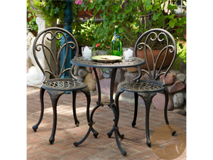 Christopher Knight Home Thomas Cast Aluminum 3-Piece Bistro Set - Dark Gold Christopher Knight Home Thomas Cast Aluminum 3-Piece Bistro Set - Dark Gold