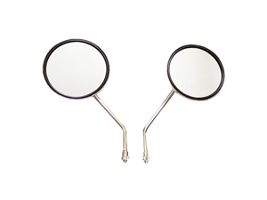 2 Chrome 4" Round Replacement Motorcycle Mirrors Pair for Yamaha RS100,RS 200 2 Chrome 4" Round Replacement Motorcycle Mirrors Pair for Yamaha RS100,RS 200