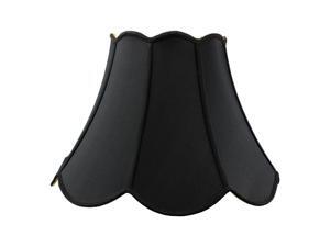 Scallop Black Shantung Fabric Lamp Shade 9x18x13 Scallop Black Shantung Fabric Lamp Shade 9x18x13