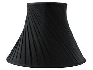 Crisp Twist Black Shantung Fabric Bell Lamp Shade 8x16x12 Crisp Twist Black Shantung Fabric Bell Lamp Shade 8x16x12