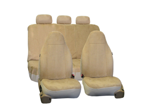 FH Group Suede Airbag & Split Compatible Full Set Car Seat Covers (Beige) FH Group Suede Airbag & Split Compatible Full Set Car Seat Covers (Beige)