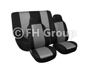 Fabric Fish Net Stitching Seat Covers W. Attached Front Headrest & Solid Bench Fabric Fish Net Stitching Seat Covers W. Attached Front Headrest & Solid Bench
