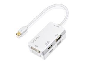 Vtin®White 3-in-1 Mini DisplayPort (Thunderbolt Port Compatible) to HDMI/DVI/VGA Male to Female 3-in-1 Passive Adapter Converter,Mini DP/mDP to HDMI/DVI/VGA,1920 x 1200 Vtin®White 3-in-1 Mini DisplayPort (Thunderbolt Port Compatible) to HDMI/DVI/VGA Male to Female 3-in-1 Passive Adapter Converter,Mini DP/mDP to HDMI/DVI/VGA,1920 x 1200