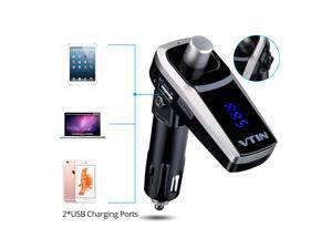 VicTsing FM Transmitter, In-Car Universal Wireless Bluetooth 4.0 FM Transmitter Car Kit with 2 USB Charging Ports, Hands-Free Call, Music Control with Smartphones /Tablets VicTsing FM Transmitter, In-Car Universal Wireless Bluetooth 4.0 FM Transmitter Car Kit with 2 USB Charging Ports, Hands-Free Call, Music Control with Smartphones /Tablets