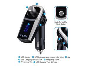 VicTsing FM Transmitter, In-Car Universal Wireless Bluetooth 4.0 FM Transmitter Car Kit with 2 USB charging ports, hands-free call, music control with Apple , Samsung , LG & More Smartphones , Tablets VicTsing FM Transmitter, In-Car Universal Wireless Bluetooth 4.0 FM Transmitter Car Kit with 2 USB charging ports, hands-free call, music control with Apple , Samsung , LG & More Smartphones , Tablets